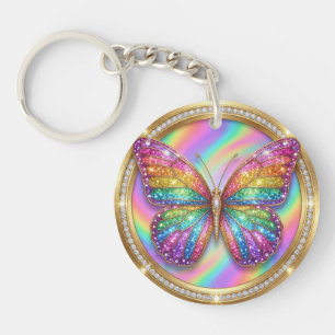 Papillon Personnalisé Paillettes Arc-en-Ciel Nom