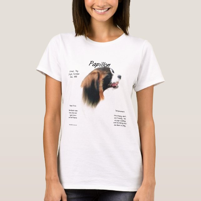 Papillon (Phalene) Geschichtsdesign T-Shirt (Vorderseite)