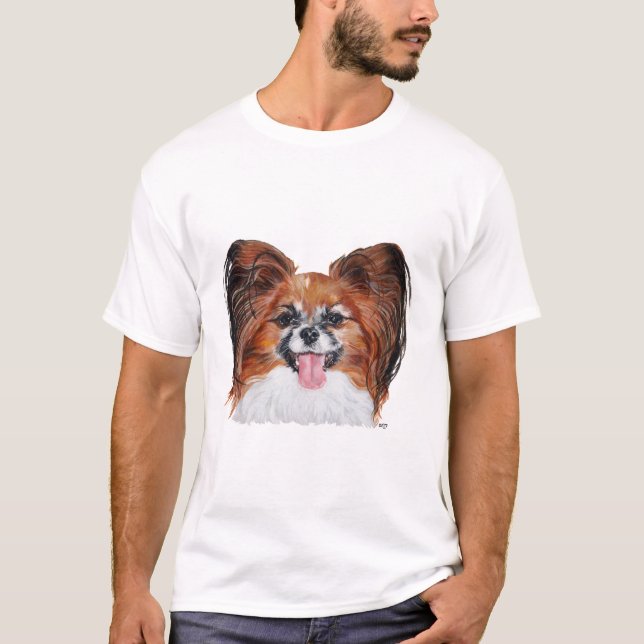 Papillon Portrait T-Shirt (Vorderseite)