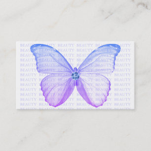Papillon pourpre bleu de carte de visite de beauté