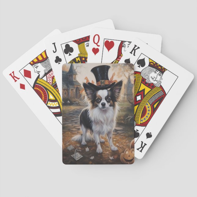 Papillon Pumpkins Halloween Beängstigend Spielkarten (Rückseite)