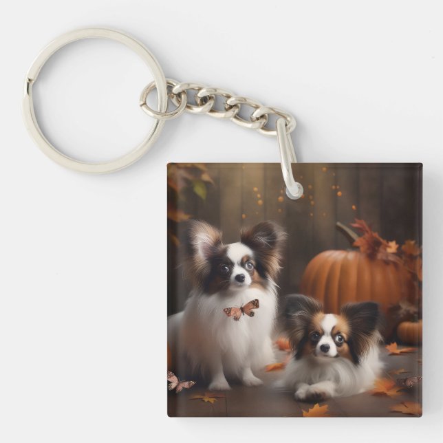 Papillon Puppy Automne Citrouille de plaisir (Devant)