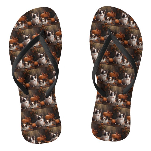 Papillon Puppy Autumn Delight Pumpkin Flip Flops (Fußbett)
