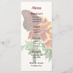 Papillon Queen sur le menu Mariage Marigold