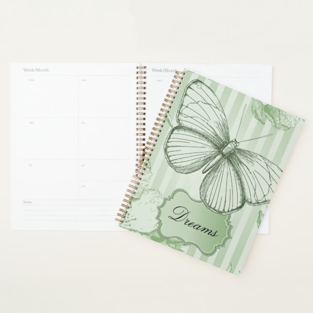 Papillon Rayures Menthe (Devant avec enveloppe)