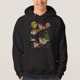 Papillon Reindeer Christmas Dog Riding Santa Xmas Hoodie