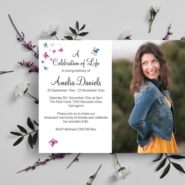 Papillon rose bleu photo dans la carte mémoire d'a (Créateur téléchargé)