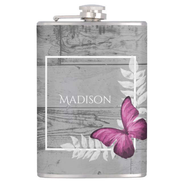 Papillon rose Flacon rustique (Devant)