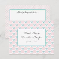 Papillon rose + Points Baby showers Cartes