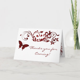 Papillon Rouge, Carte de Remerciements pour Mariag