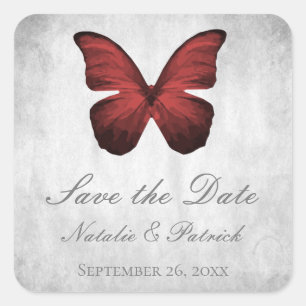 Papillon rouge Enregistrer les stickers Date
