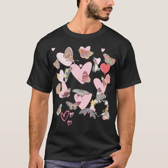 Papillon Saint Valentin coeur amour T-shirt (Devant)