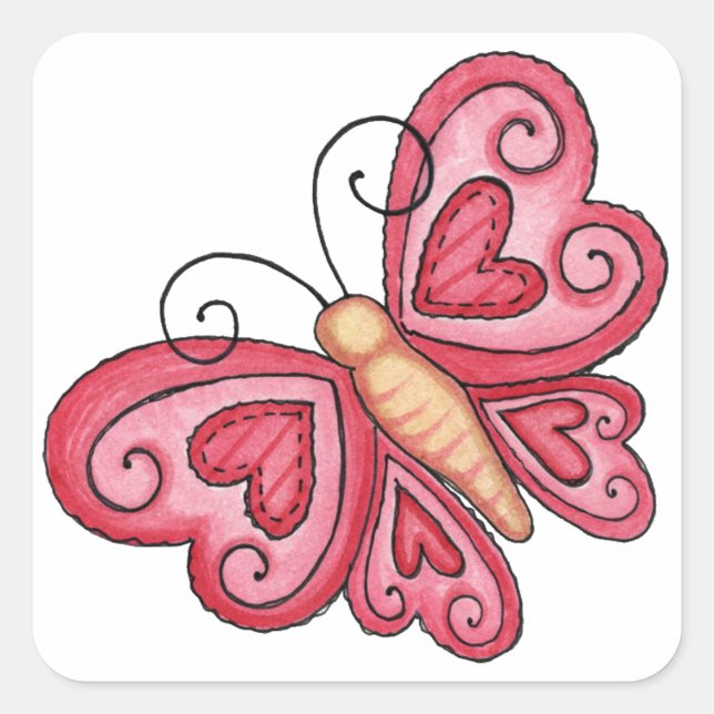 Papillon Saint-Valentin - Stickers (Devant)