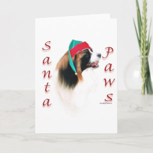 Papillon Santa Paws Feiertagskarte