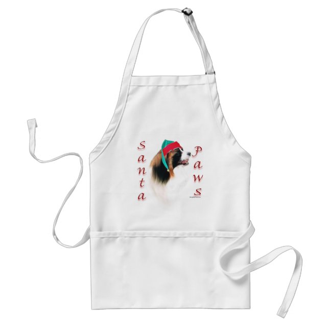 Papillon Santa Paws Schürze (Vorne)