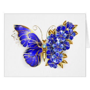 Papillon saphir à fleurs