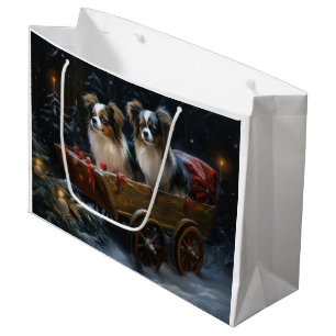 Papillon Schneeschlitten Weihnachtsdekoration Große Geschenktüte