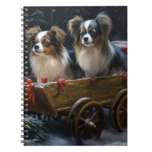 Papillon Schneeschlitten Weihnachtsdekoration  Notizblock