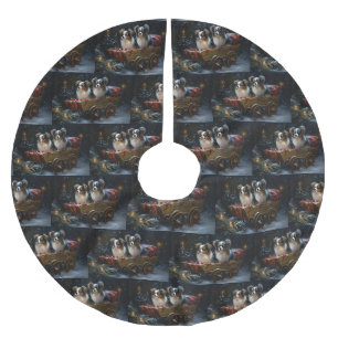 Papillon Schneeschlitten Weihnachtsdekoration  Polyester Weihnachtsbaumdecke