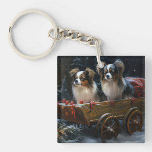 Papillon Schneeschlitten Weihnachtsdekoration Schlüsselanhänger
