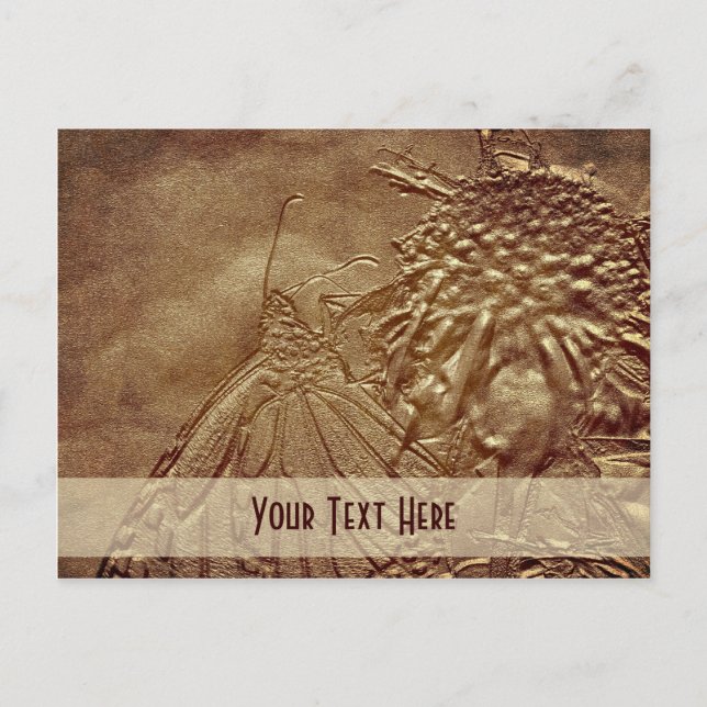 Papillon sculpté Nature Carte postale personnalisa (Devant)