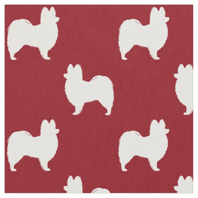 Papillon Silhouette-Muster-Rot Stoff (Nahaufnahme)