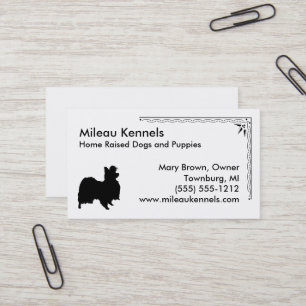 Papillon-Silhouette Visitenkarte