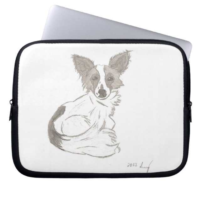 Papillon Sketch Laptop Sleeve (Vorderseite)