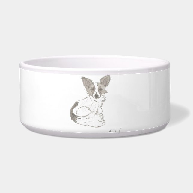 Papillon Sketch Pet Bowl Napf (Vorderseite)
