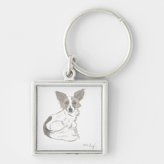 Papillon Sketch Schlüsselanhänger (Vorne)