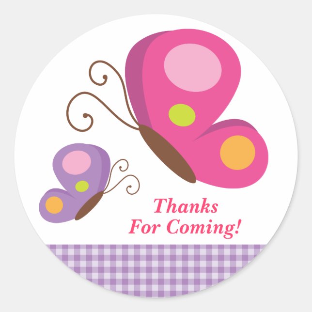 Papillon - Sticker rose et violet (Devant)