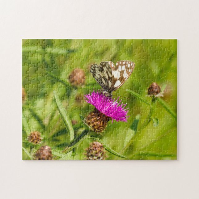 Papillon sur le chardon Jigsaw Puzzle (Horizontal)