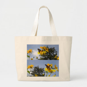 Papillon sur le Sac fourre-tout de tournesol