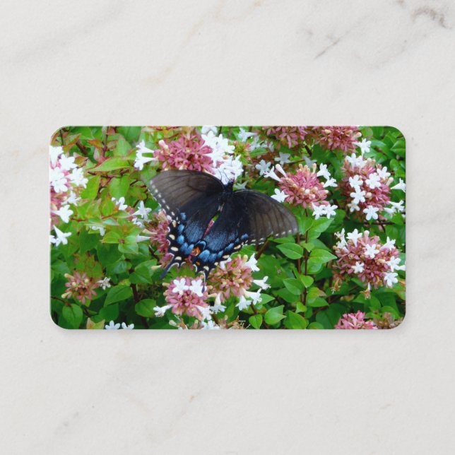 Papillon sur les Cartes de visite de fleurs (Devant)