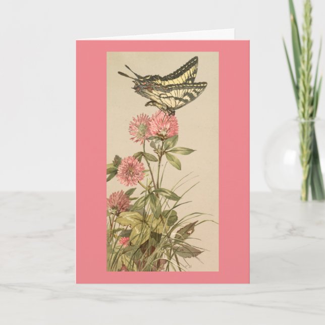 Papillon sur les fleurs Carte de remerciement (Devant)