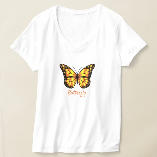 Papillon T-shirt à col V féminin (Poser)