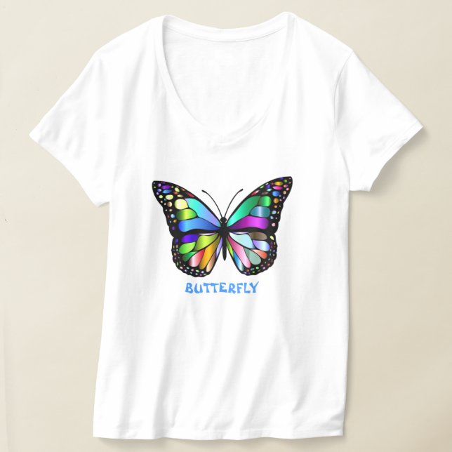 Papillon T-shirt à col V féminin (Poser)