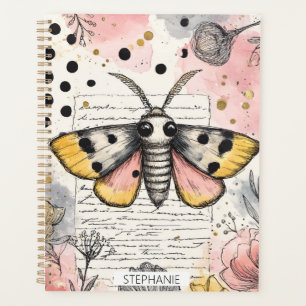 Papillon Tigre Tacheté Aquarelle Rose Or Art Boho
