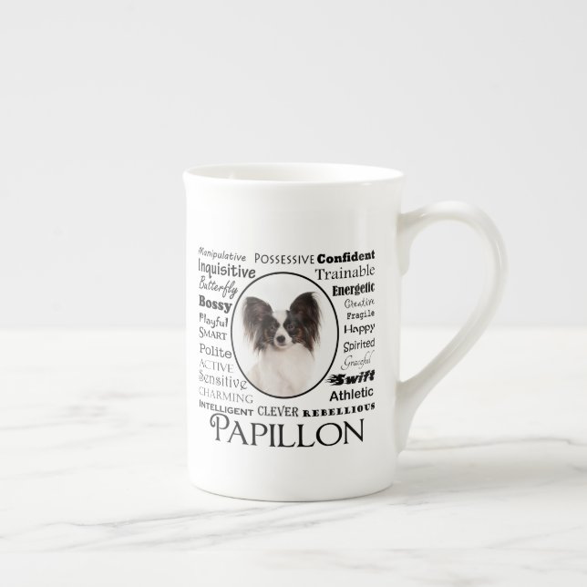 Papillon Traits Knochen China Tasse (Rechts)