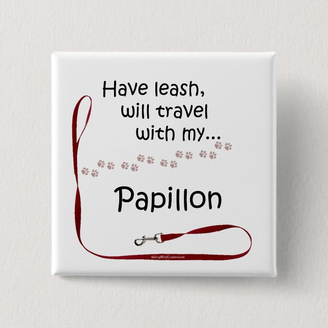Papillon Travel Leash - Button (Vorderseite)