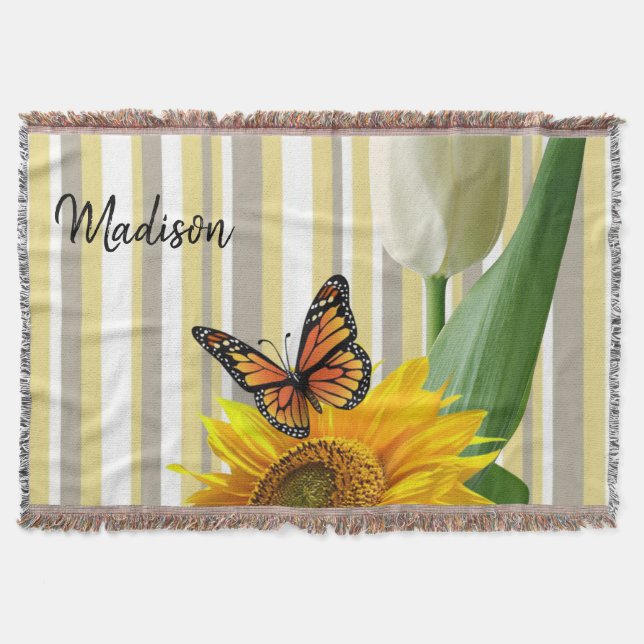 Papillon Tulipe de tournesol Lancer la couverture (Devant)