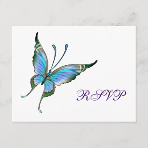 Papillon turquoise RSVP tout arrière - plan de