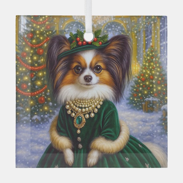 Papillon Urlaub  Ornament Aus Glas (Vorderseite)