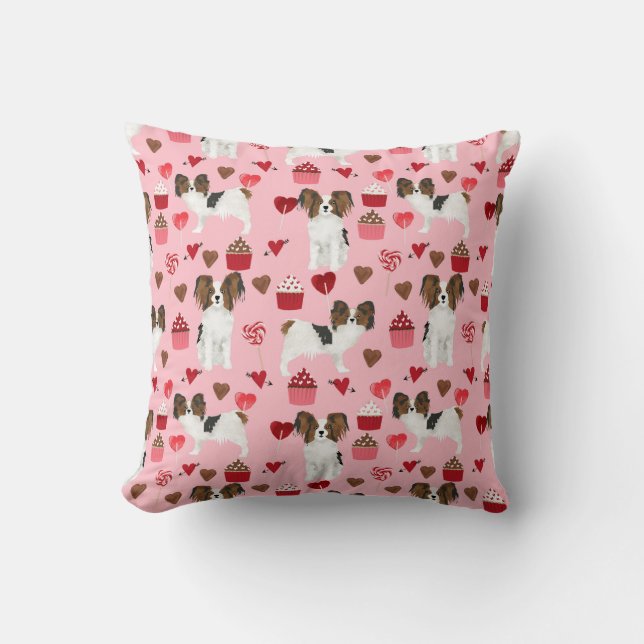Papillon Valentines Liebe Kissen (Vorderseite)