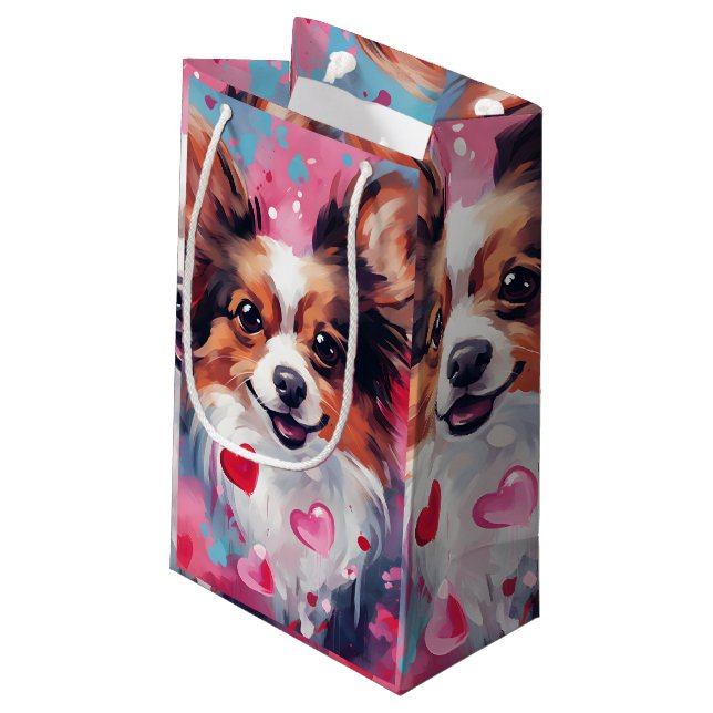 Papillon-Valentinstag Kleine Geschenktüte (Rückseite Schrägansicht)