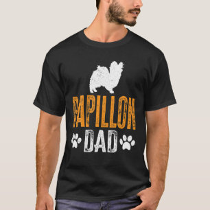 Papillon-Vater-Geschenk Hund Papa Papillon Vater D T-Shirt