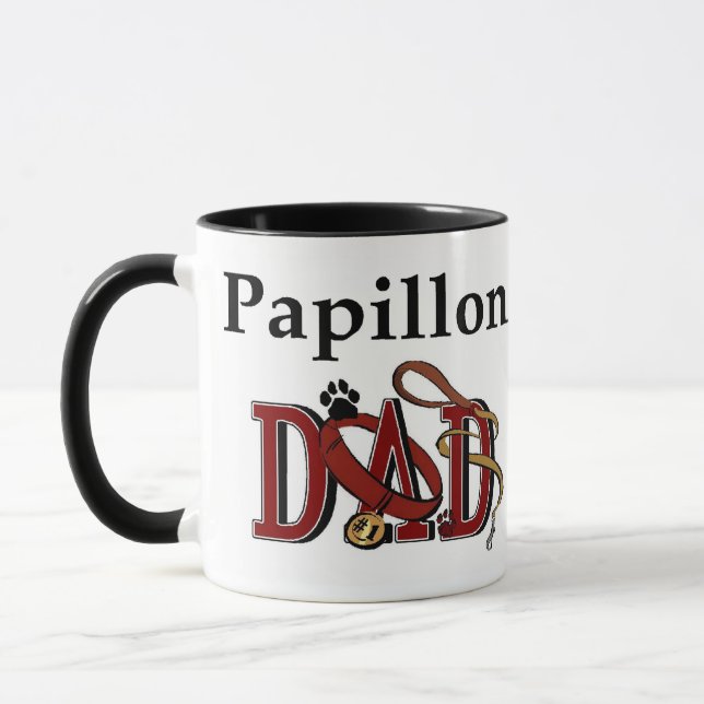 Papillon Vater Gifts Tasse (Links)