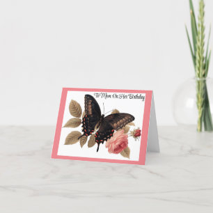 Papillon vintage avec carte d'anniversaire Rose