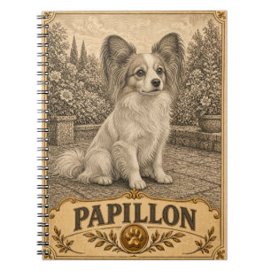 Papillon, Vintage-Hundertrasse Notizblock