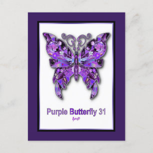 Papillon violet 31 carte postale